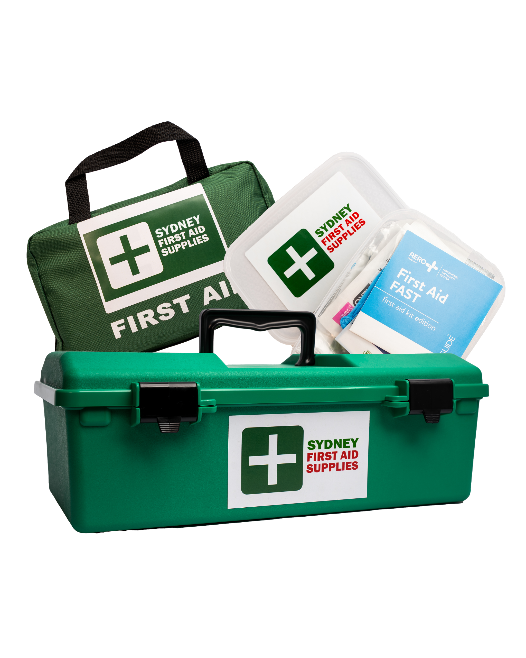Range of first aid kits for workplaces, homes, vehicles, construction sites and everyday use.