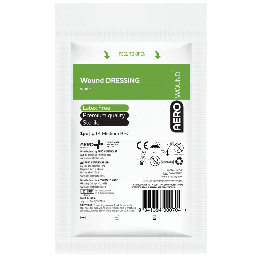 AEROWOUND wound dressing #14 green packaging