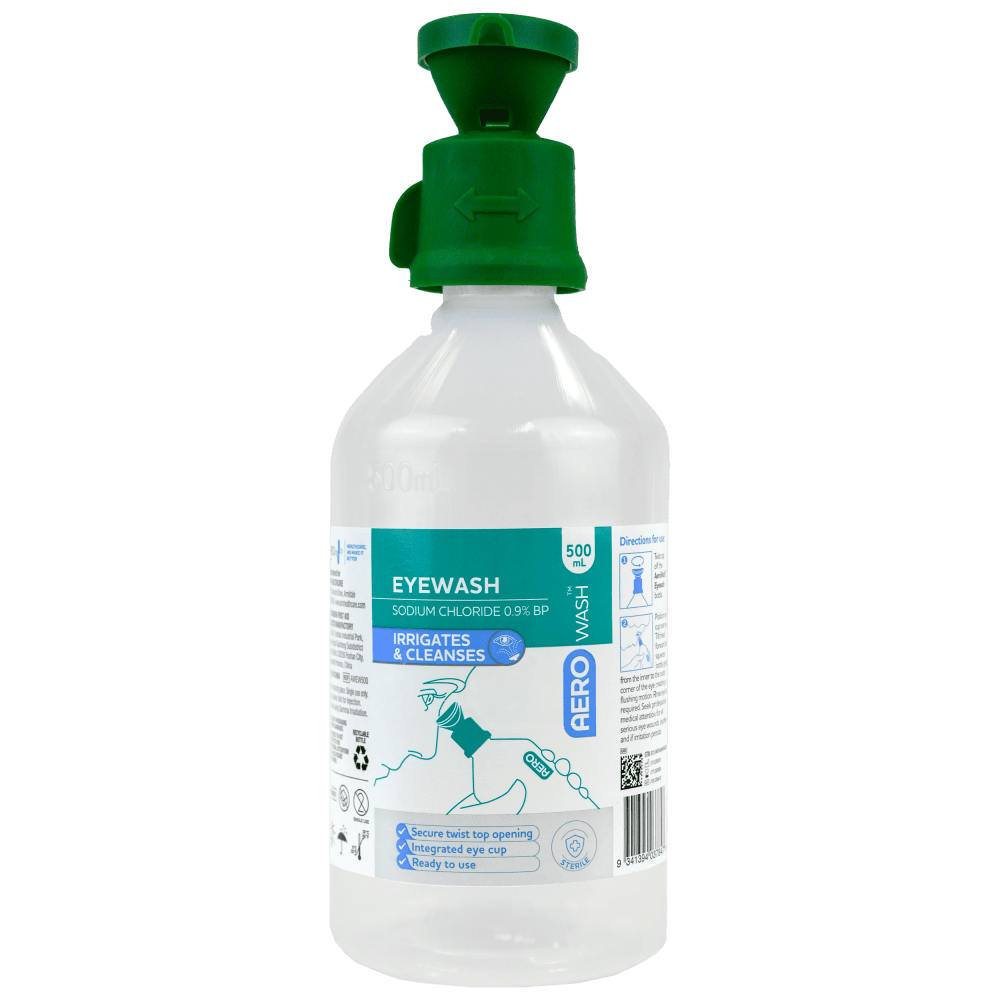 AEROWASH Eyewash 500mL – Sterile Saline Eye Wash