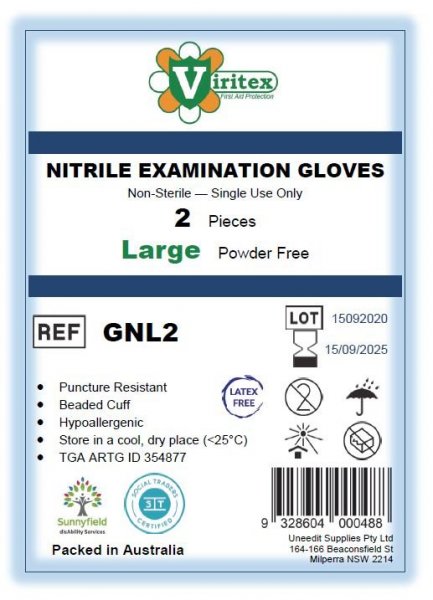 Nitrile Examination Gloves 2pcs (Box of 5 pairs)