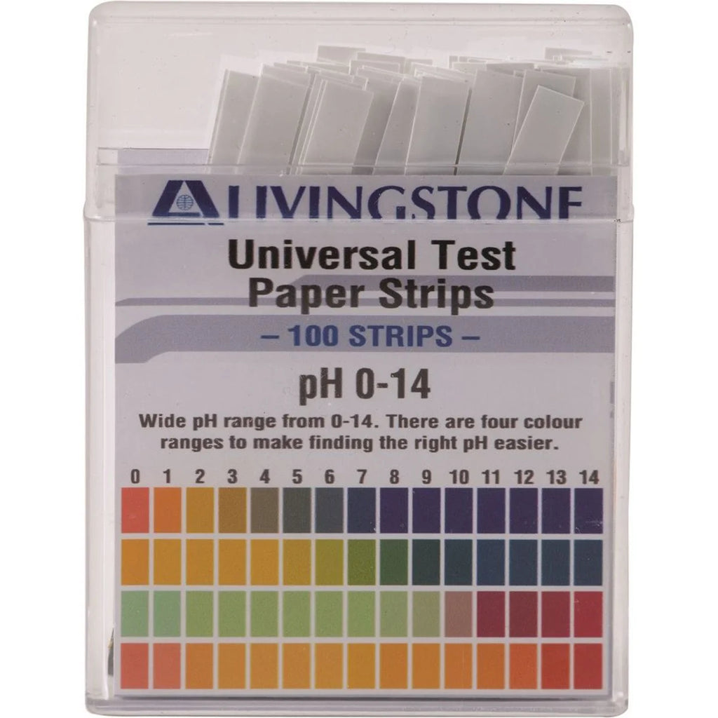 Livingstone Universal Test Paper Strips pH 0-14 100 Pack