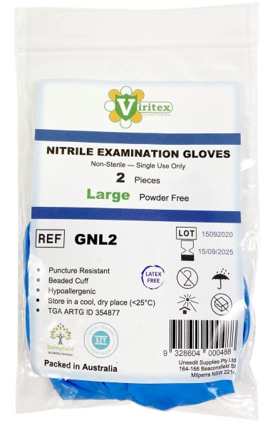 Nitrile Examination Gloves 2pcs (Box of 5 pairs)