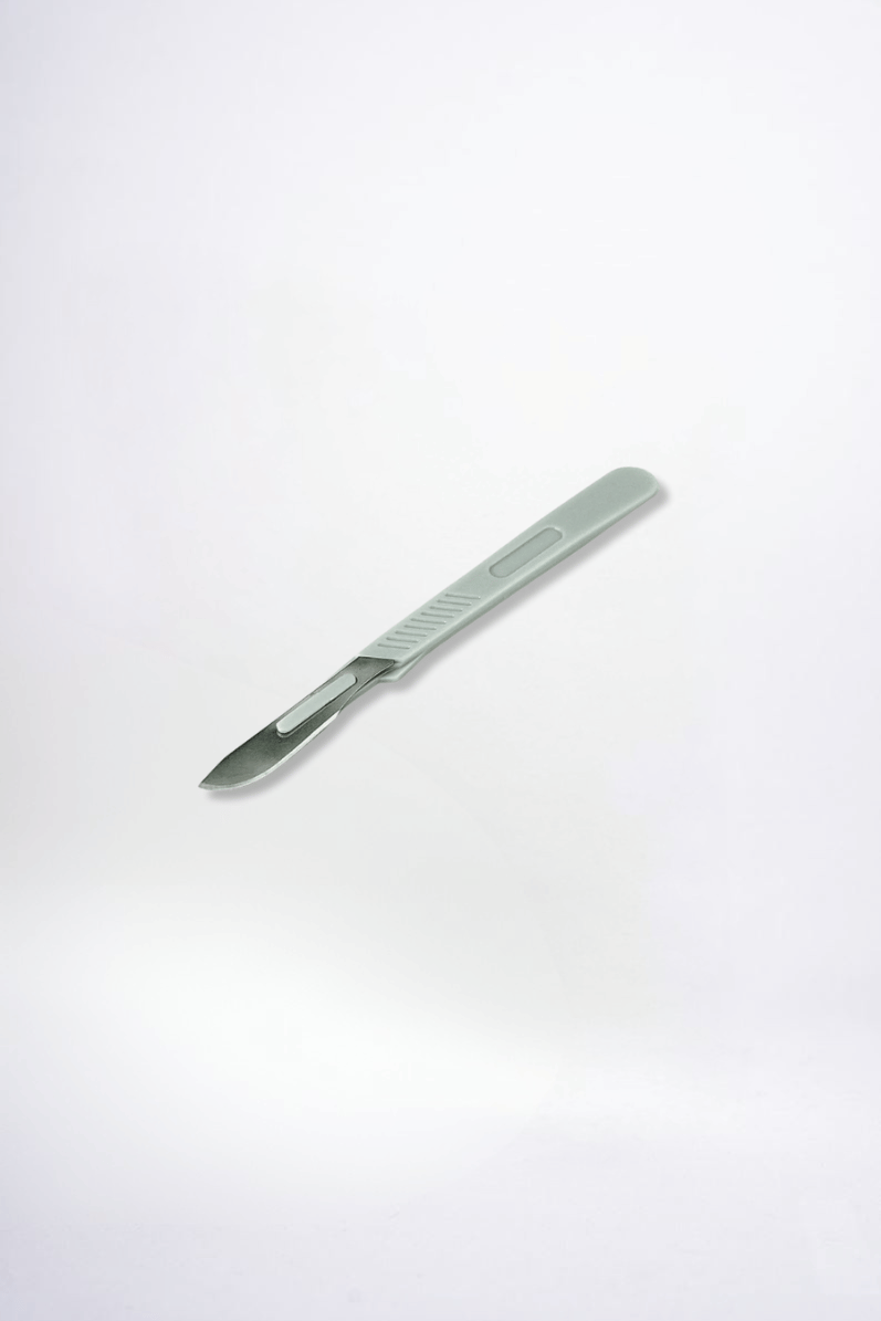 Grey scalpel on a white background