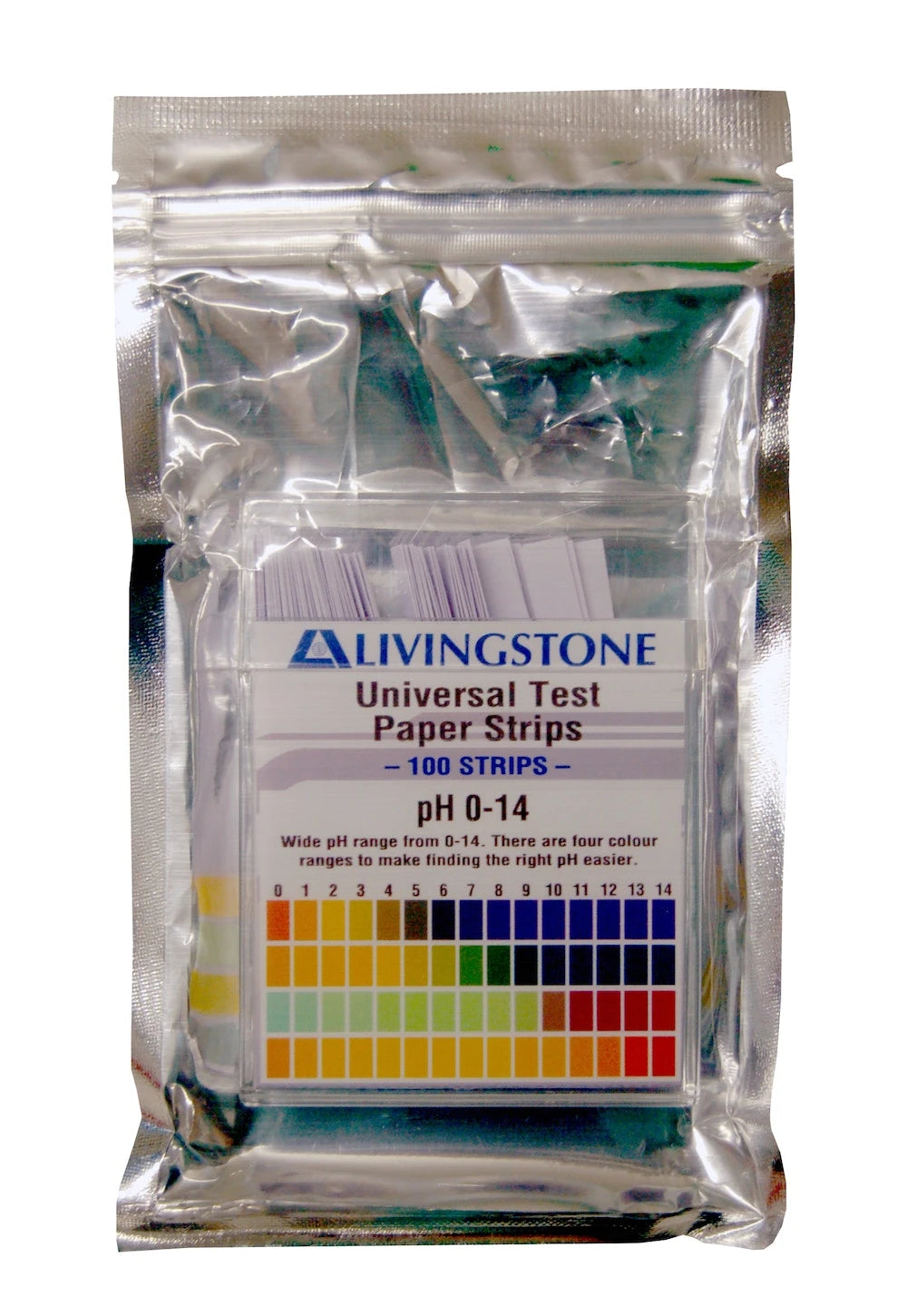 Livingstone Universal Test Paper Strips pH 0-14 100 Pack